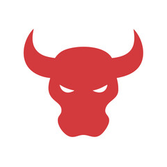 Bold and aggressive angry bull mascot silhouette icon, perfect for sports team logos, branding, merchandise, and promotional materials on microstock sites and t shirt design.