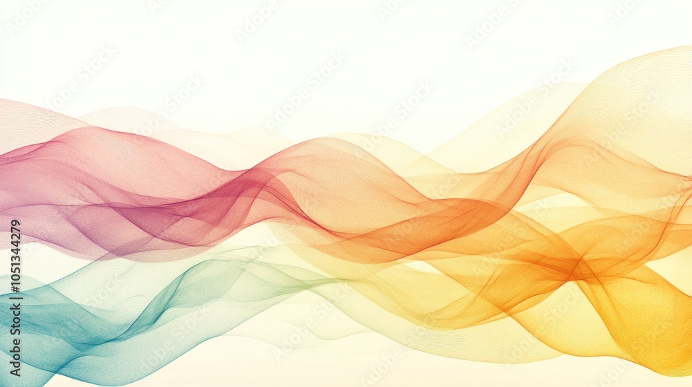 Poster abstract colorful wavy background with copy space.