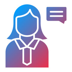 Obraz premium PR Specialist Female Icon Style