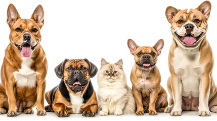 Obraz premium Group of Pets in a Studio Setting