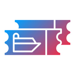 Cruise Ticket Icon Style