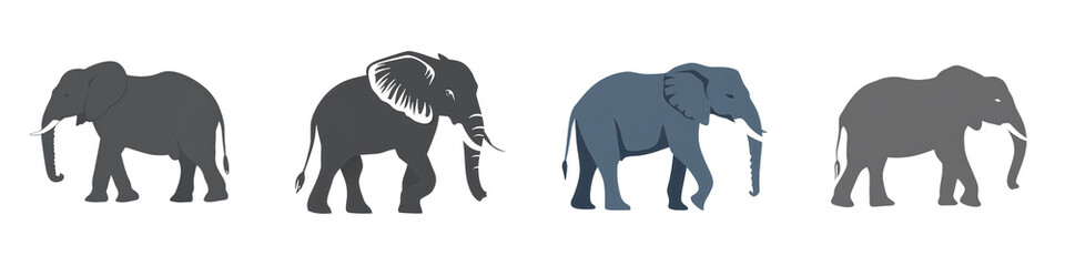 Obraz premium Majestic elephant silhouettes forming a herd in the African wilderness landscape Endangered pachyderm species symbol of conservation safari adventure and ecotourism in nature