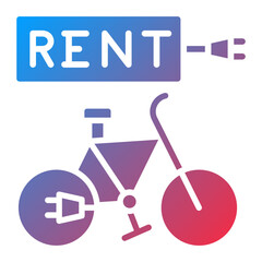 Electric Bicycle Rental Icon Style