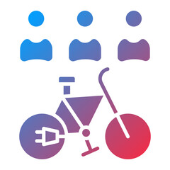 Electric Bike Share Icon Style