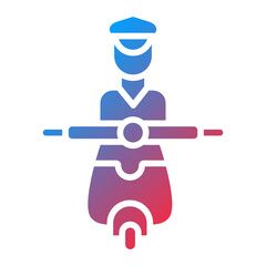 Police Officer On Scooter Icon Style