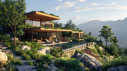Fototapeta premium Modern Mountaintop Home