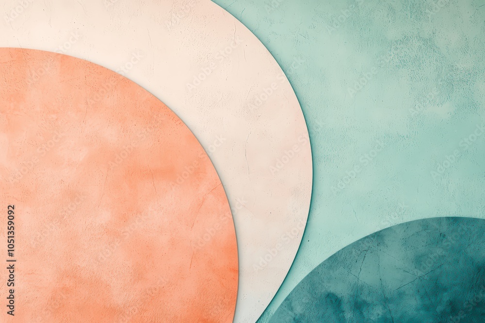 Poster abstract shapes in soft colors creating a modern and artistic background.