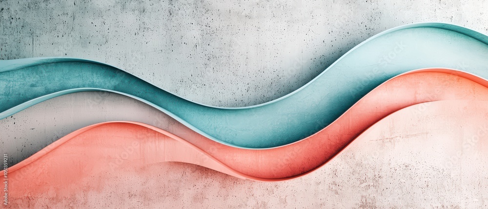 Poster abstract wave shapes in soft colors creating modern and stylish background.