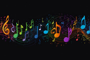Obraz premium Vibrant Musical Notes An Artistic Representation of Rhythm and Sound