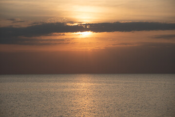 sunset over the sea cloud beautiful