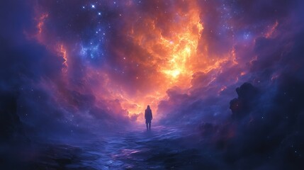 Obraz premium Abstract Colorful Nebula Beautiful 