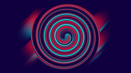 Abstract Red Blue Swirling Circular Pattern Digital Art