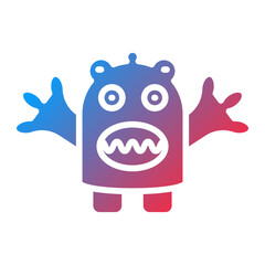 Fototapeta premium Cute Monster Icon Style