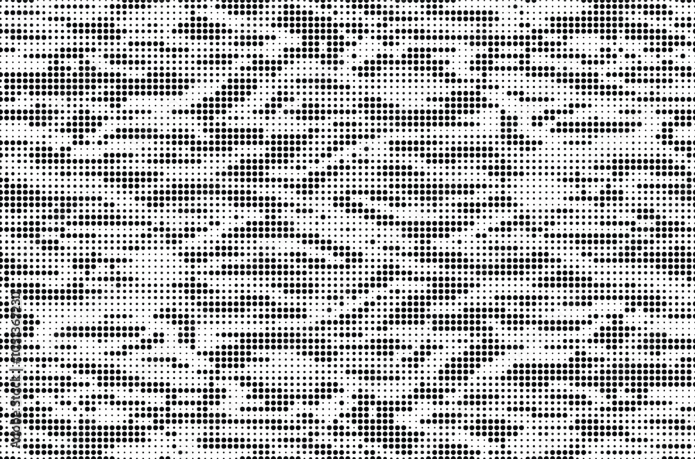 Aufkleber Halftone trendy zebra skin pattern background vector. Animal fur dotted vector background. Abstract seamless zebra stripe pattern.