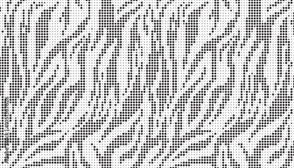 Aufkleber Halftone trendy zebra skin pattern background vector. Animal fur dotted vector background. Abstract seamless zebra stripe pattern.