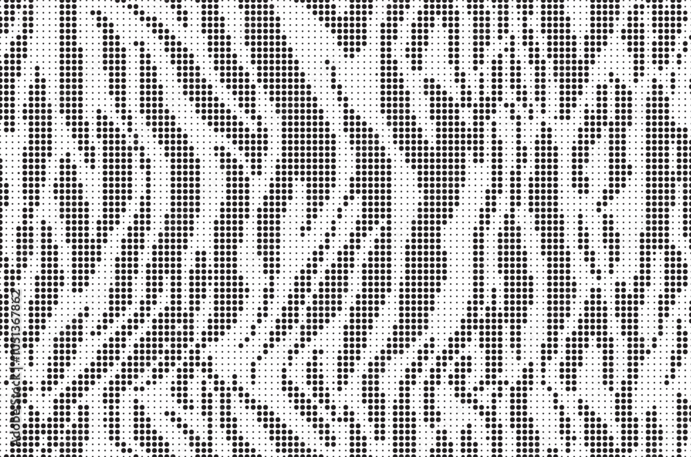 Poster Halftone trendy zebra skin pattern background vector. Animal fur dotted vector background. Abstract seamless zebra stripe pattern.