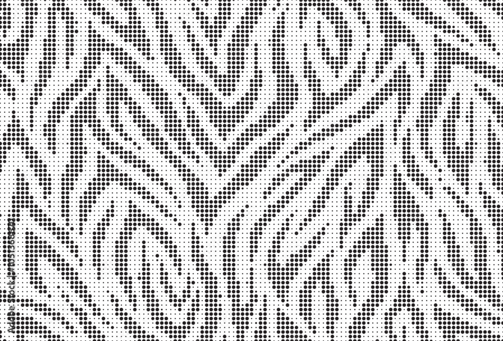 Aufkleber Halftone trendy zebra skin pattern background vector. Animal fur dotted vector background. Abstract seamless zebra stripe pattern.