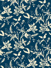 botanical floral vector seamless pattern with roses herbs and leaves big set background with flowers