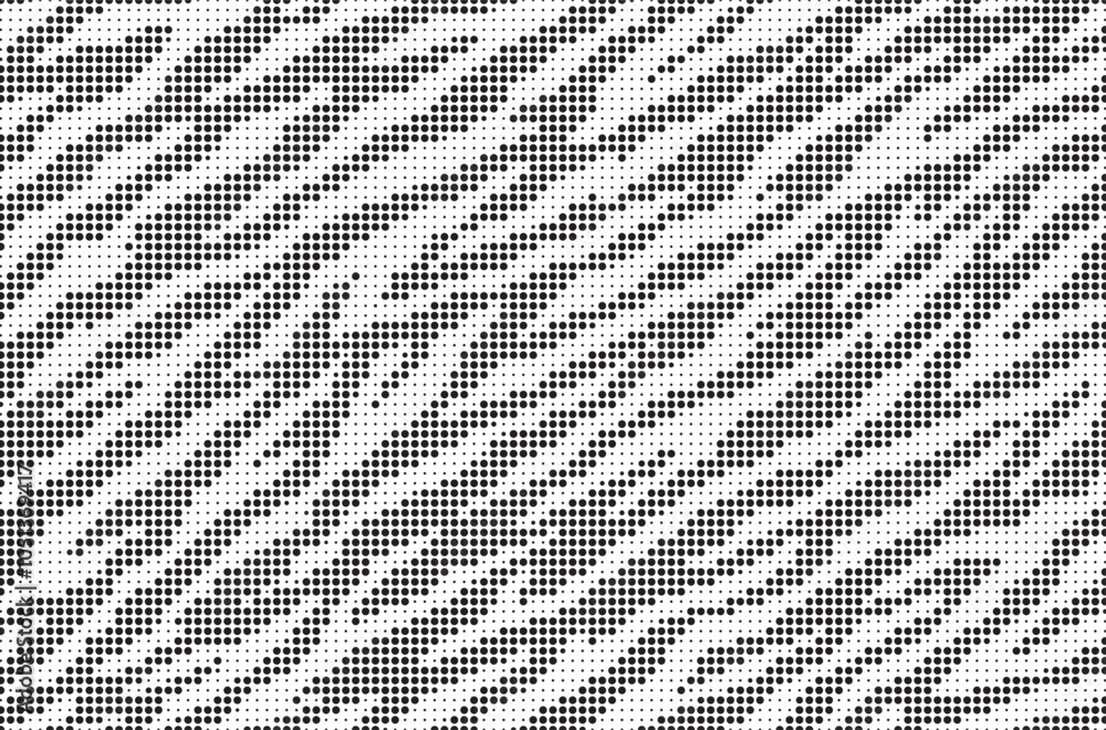 Aufkleber Halftone trendy zebra skin pattern background vector. Animal fur dotted vector background. Abstract seamless zebra stripe pattern.