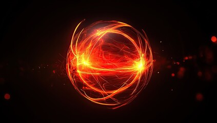 A glowing red sphere of energy with orange lines on a black background