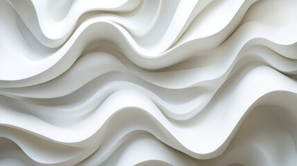 Fototapeta premium Abstract white wavy background with smooth and flowing curves.
