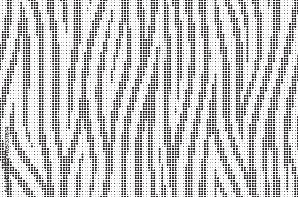 Poster Halftone trendy zebra skin pattern background vector. Animal fur dotted vector background. Abstract seamless zebra stripe pattern.