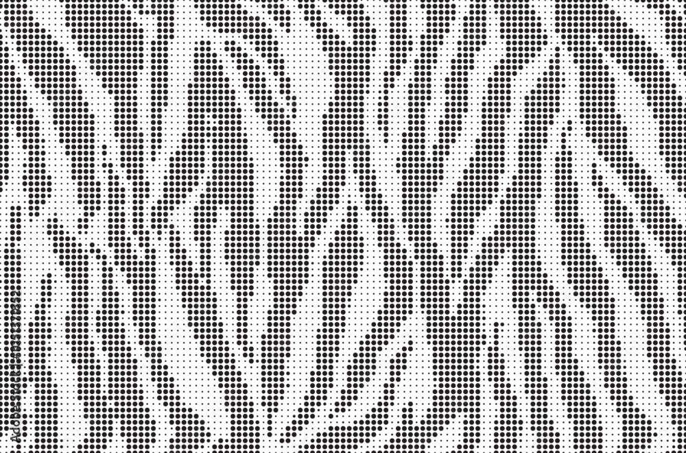 Aufkleber Halftone trendy zebra skin pattern background vector. Animal fur dotted vector background. Abstract seamless zebra stripe pattern.