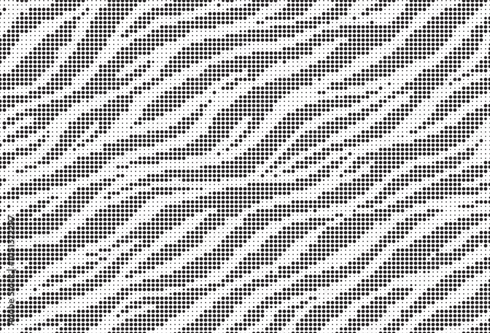 Poster Halftone trendy zebra skin pattern background vector. Animal fur dotted vector background. Abstract seamless zebra stripe pattern.
