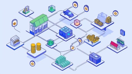 Blockchain Integration in SMEs: A 3D and Vector Visual Journey
