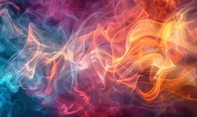 Fototapeta premium Abstract colorful smoke swirls. AI.