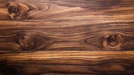 Fototapeta premium Close-up of a dark brown wooden surface with a natural wood grain pattern.