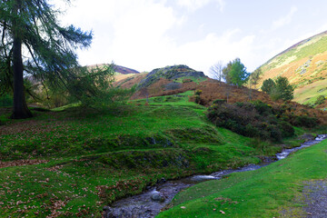 The Ashbrook River running through Carding Mill Valley, Shropshire.