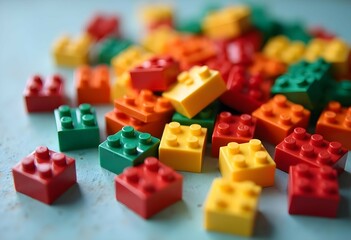 Naklejka premium Plastic building blocks