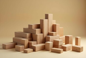 wooden blocks on a white background