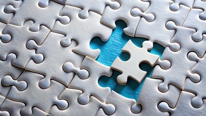 Jigsaw puzzle with missing piece, conceptual image of incompleteness and problem solving, puzzle, missing