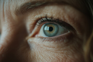 Close-up of a person's eye revealing vibrant hues and intricate details