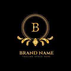 creative letter logo design with golden color