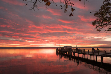 Sonnenuntergang in Herrsching am Ammersee