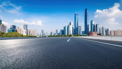 Obraz premium City Skyline and Highway in Guangzhou Modern Urban Transportation