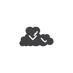 Obraz premium Heart shape cloud vector icon