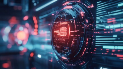 Fototapeta premium 3D icon illustrating futuristic AI technologies