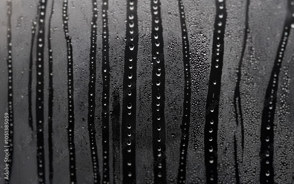 Aufkleber a close-up of raindrops cascading down a windowpane.