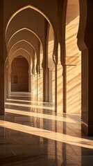 Fototapeta premium A photo of the interior corridor of a mosque