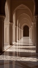Fototapeta premium A photo of the interior corridor of a mosque