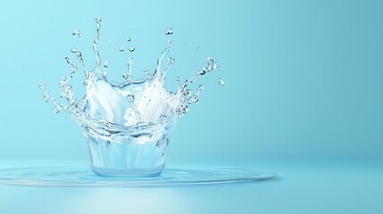 Crystalclear water splash in midair, forming abstract shapes, with motion blur, water motion, dynamic splash effect