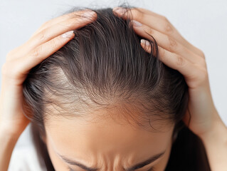 Fototapeta premium Effective Anti-Hair Loss Serum for Thicker Hair, Follicle Stimulation, and Scalp Revitalization Treatment