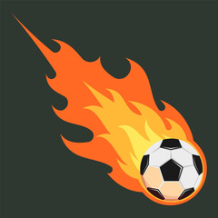 A Fiery Soccer Ball in Motion A Dynamic Graphic Design Full of Energy and Activity