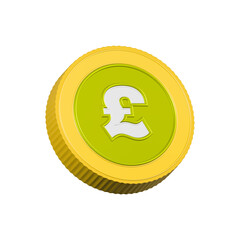 3d realistic pound gold coin icon