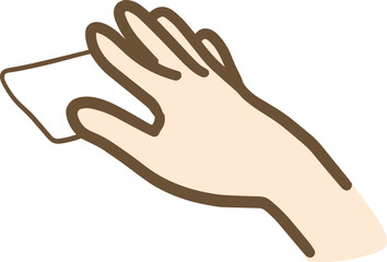 Obraz premium シールを貼る手のイラスト(ベクター)