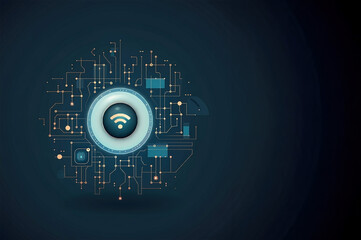 Internet, business, Technology and network concept. Free WiFi network signal. 3d illustration.